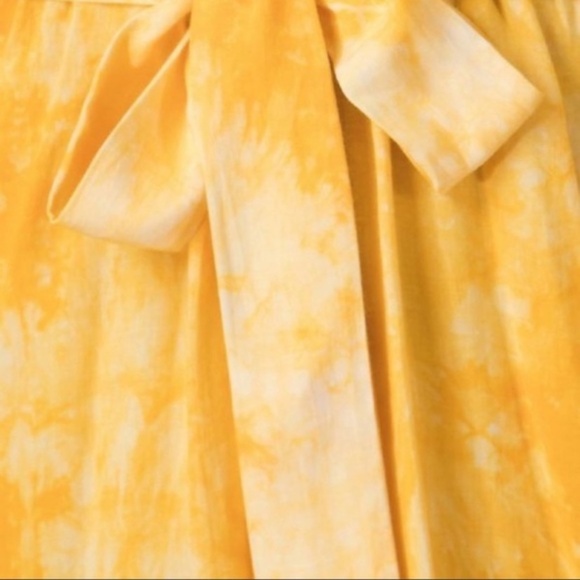 Yellow Tie Dye Surplice Kimono Romper - Picture 3 of 3